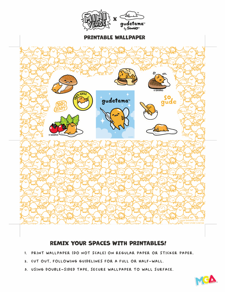 MGAs Miniverse Gudetama Make It Mini Spaces Wallpaper Pattern Cutout