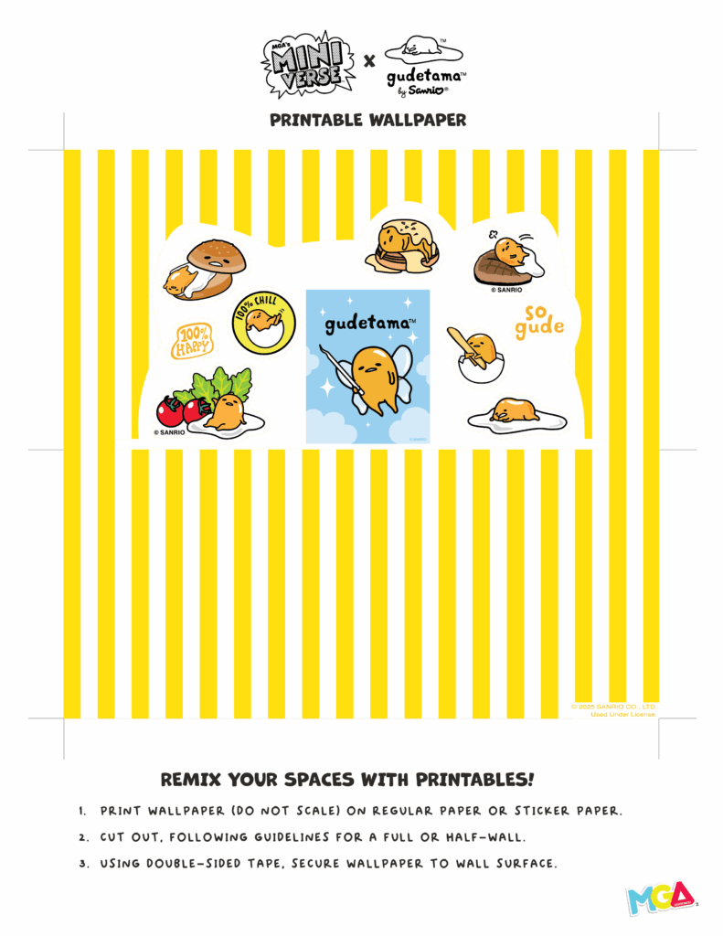MGAs Miniverse Gudetama Make It Mini Spaces Wallpaper Striped Cutout